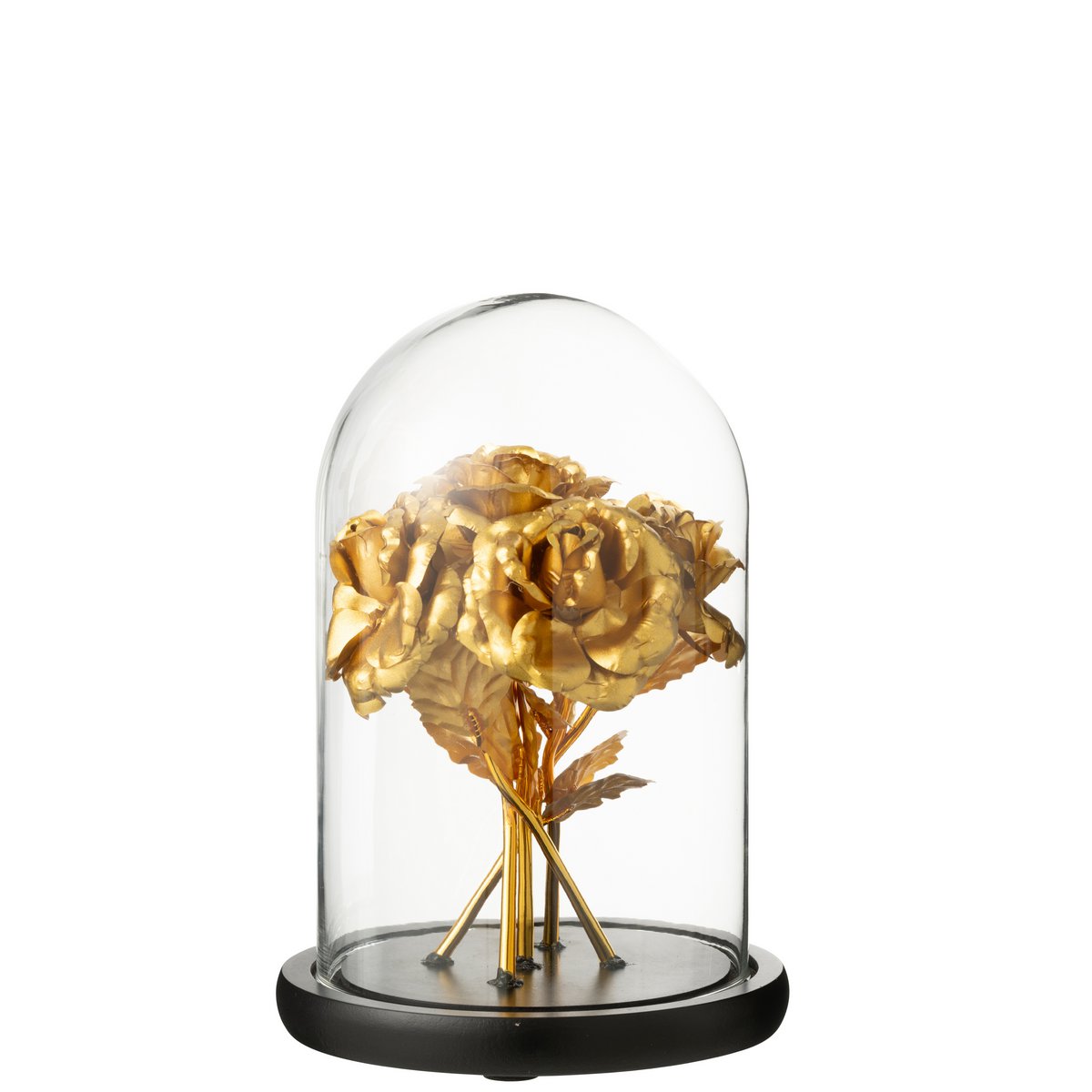 Bell Jar Rose J-Line en verre doré, vue de face