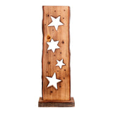 LED WOOD-DECOLUM Lune / étoiles de 60 cm de haut de Noël de haut en bois avec des LED fermement intégrées