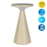 Lampe de table de batterie solaire "Palu" pour l'extérieur et à l'intérieur, en plastique en beige, 20 cm de haut