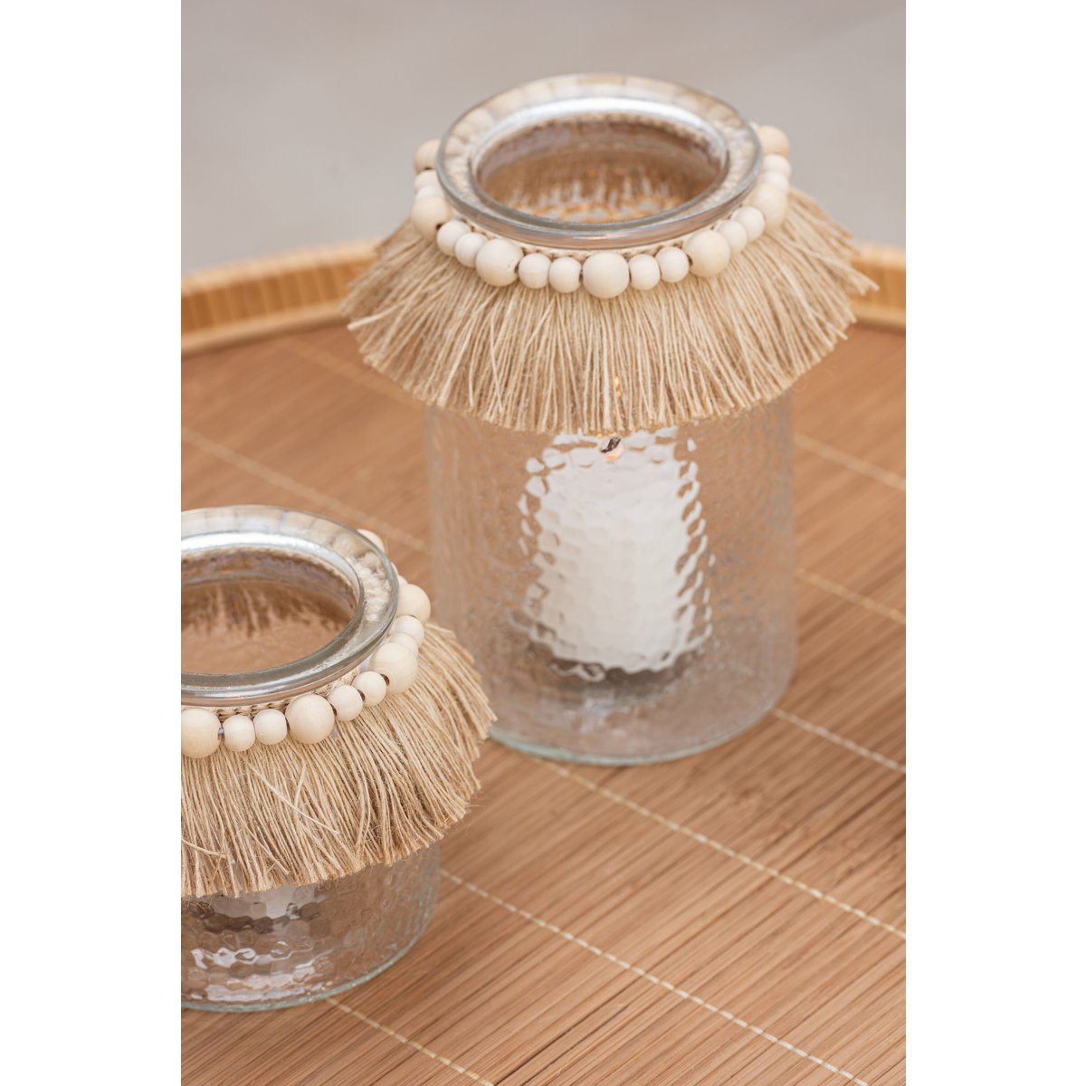 Photophore J-Line Perles, ambiance lumineuse avec bougie