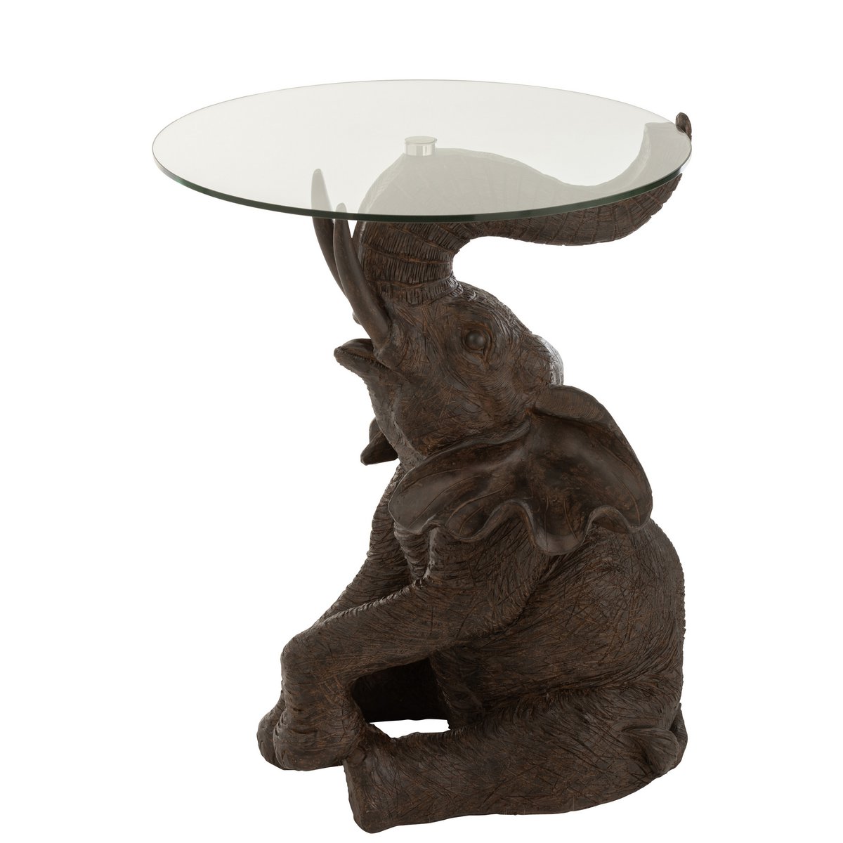 Détail du motif éléphant sur la table J-Line, texture raffinée