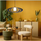 Suspension bois design ronde D70cm  Rolling Black