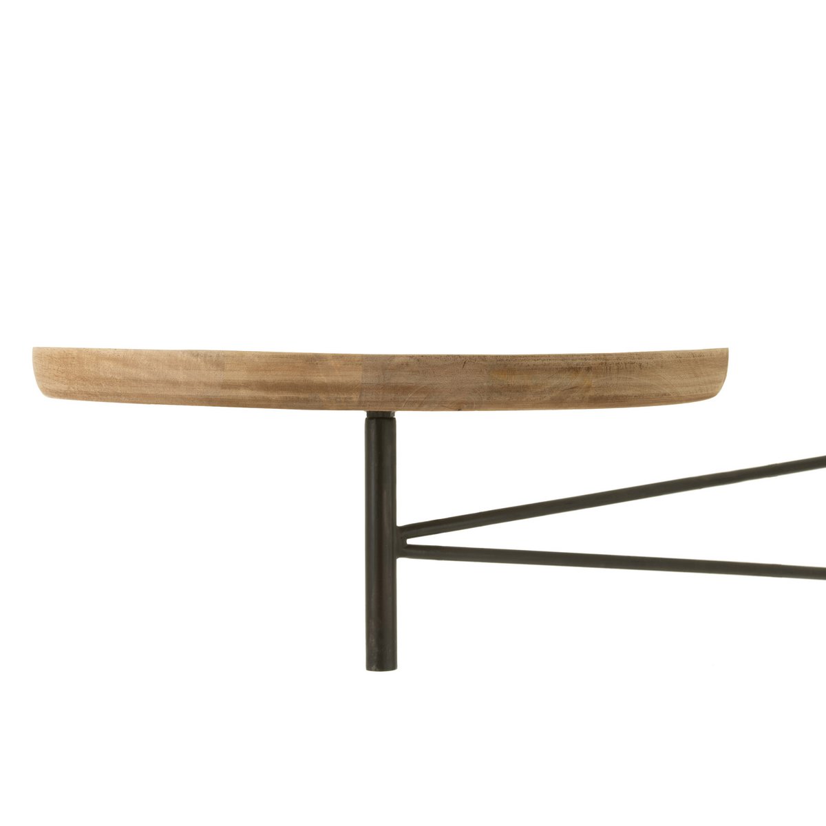Table murale ronde J-Line en bois et métal vue de face