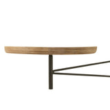 Table murale ronde J-Line en bois et métal vue de face