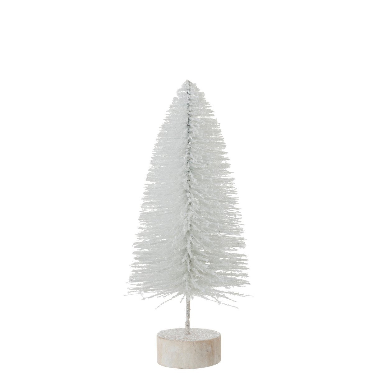 Vue rapprochée de la décoration sapin de Noël Glitter J-Line - Détails en plastique blanc