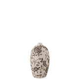 Vase Ovale Zen en porcelaine blanc et noir, vue de face