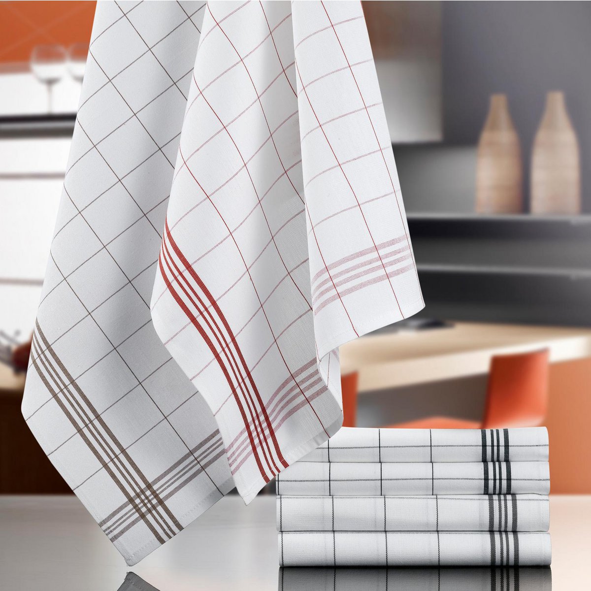 Torchon Carreaux gris