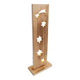 "Étoiles" en bois de bois à LED, en bois naturel avec des LED fixes, décoration de Noël pour l'extérieur