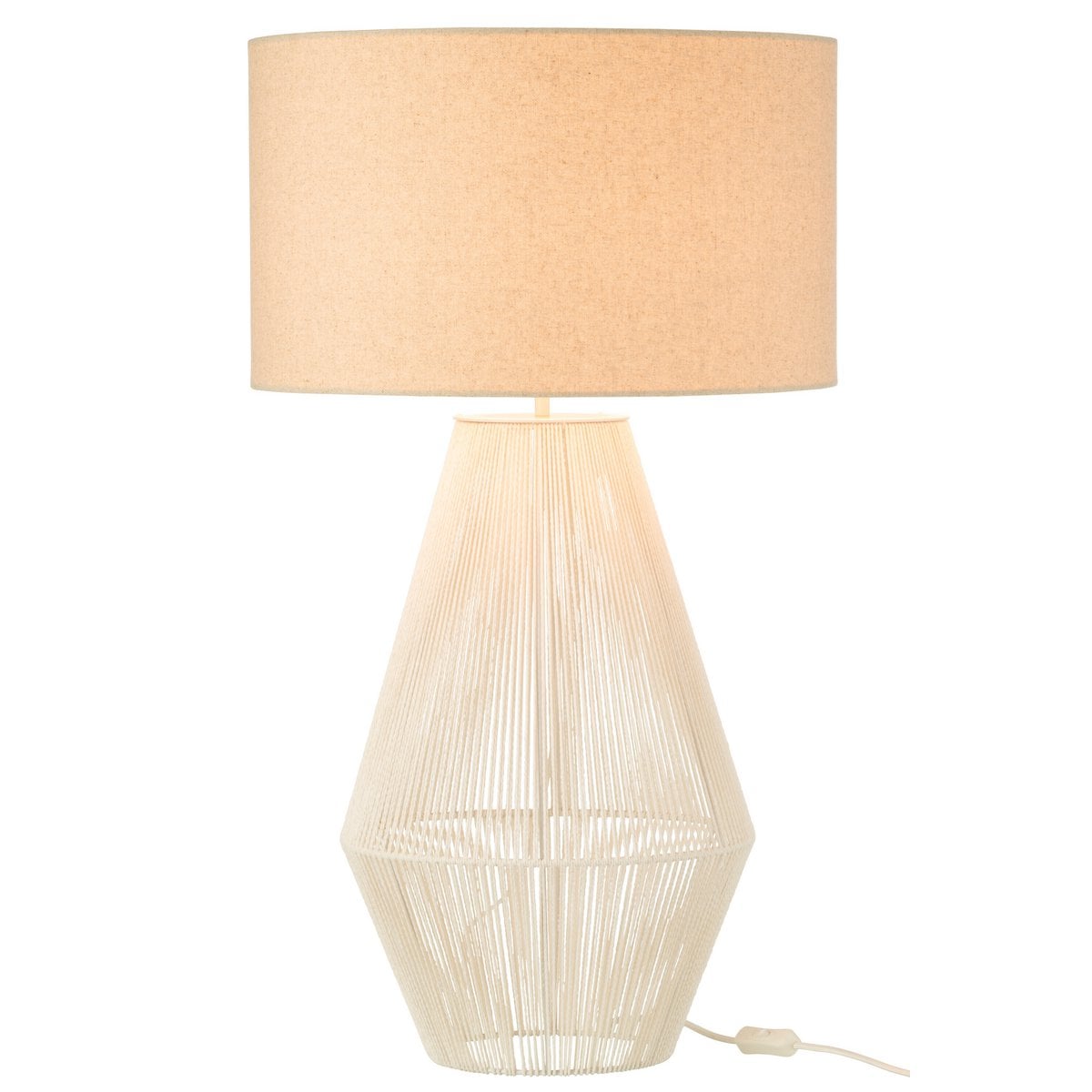 Lampe Striing J-Ligne en métal et papier blanc, vue de face