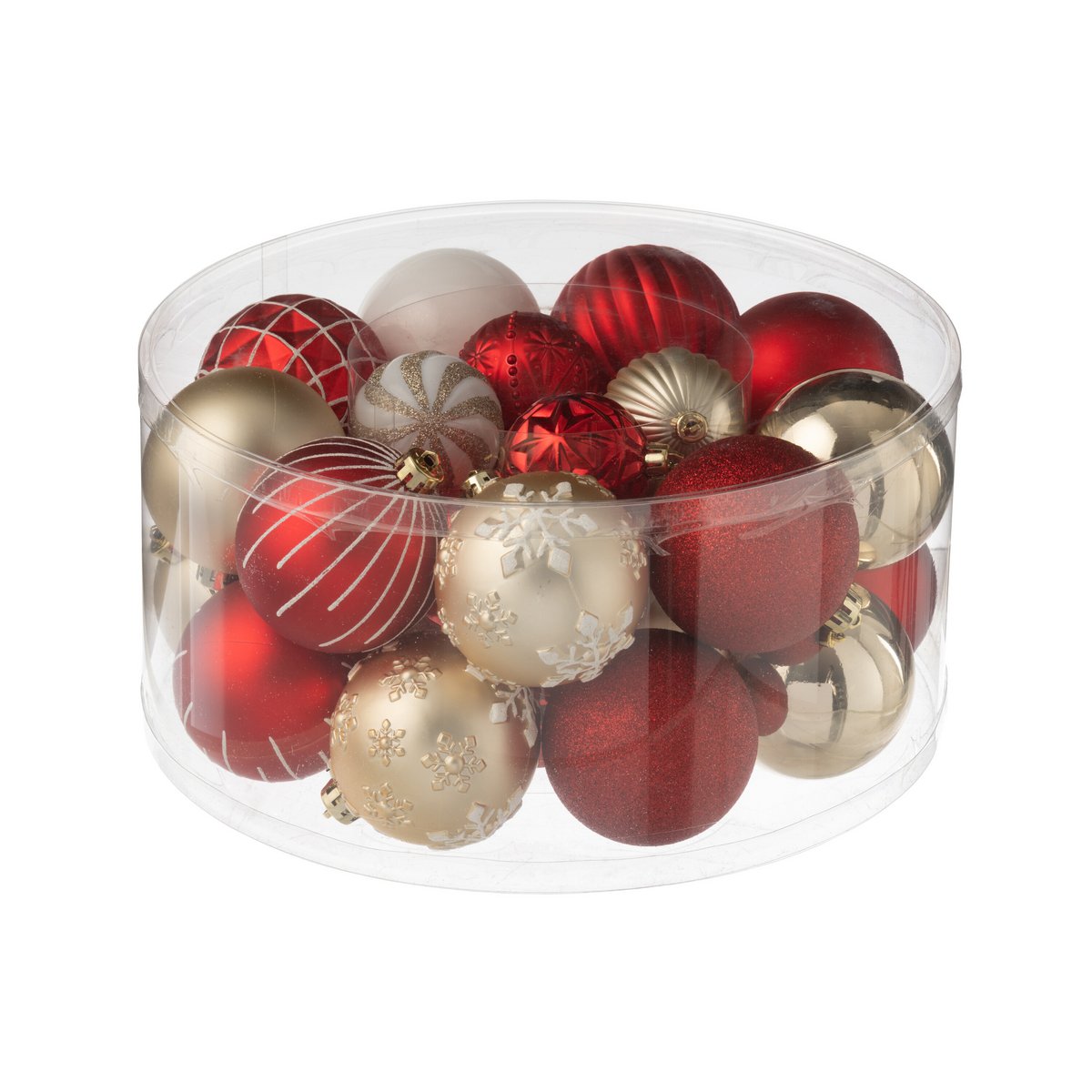 Boule de Noël J-Line en plastique rouge et or, 31 cm de diamètre