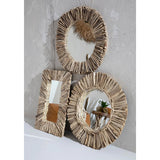 Le Miroir Encadré Bois Flotté - Naturel - M