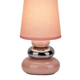 Lampe de table en céramique "Stoney" Pink - Classical - Table Lampe - - Rosé / Salmon - E14 - Aucune information