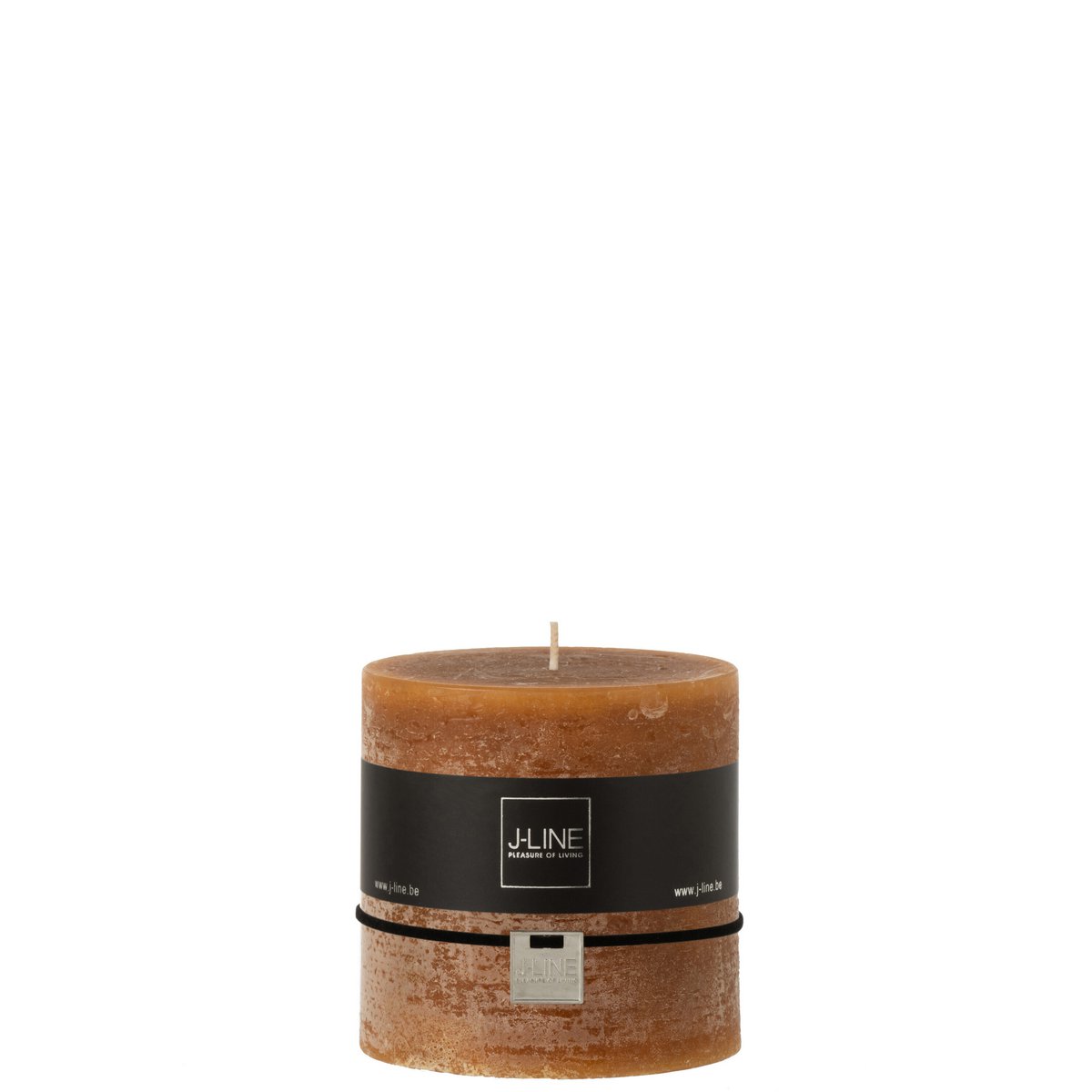 Bougie cylindrique J-Line caramel, élégante et raffinée, parfaite pour le salon.