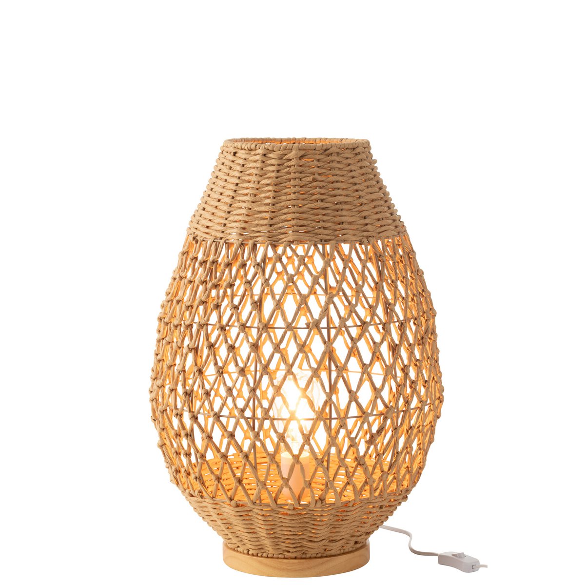 Lampe Metal Twisted J-Line vue de face, design élégant en métal naturel.