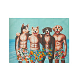 Vue d'ensemble de la décoration murale Chien Short de Bain dans un salon