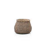 Jardinière Faux-Puff marron, vue de face avec une texture unique.