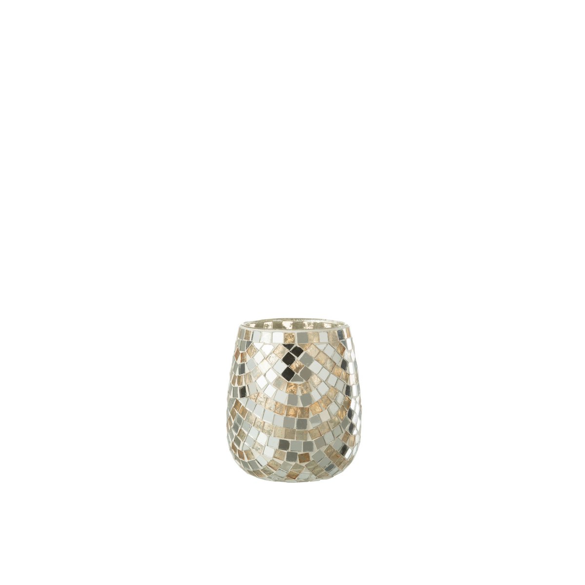 Lanterne J-Line Mosaic en verre argenté et doré, vue de face