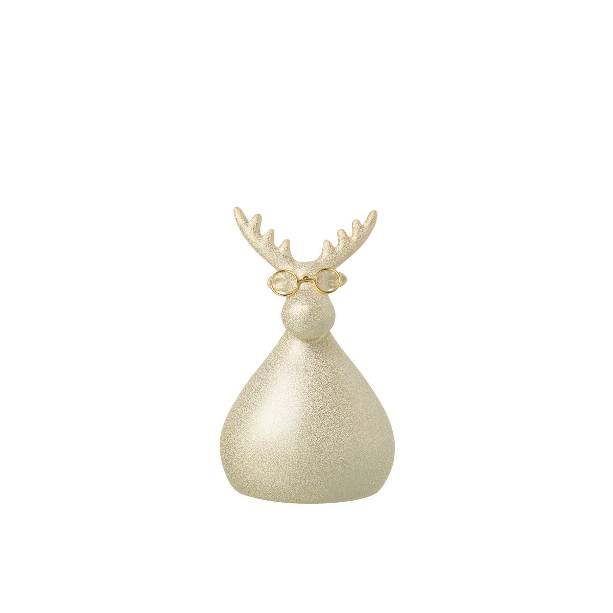 Figurine J-Line Renne en porcelaine dorée, design élégant et festif