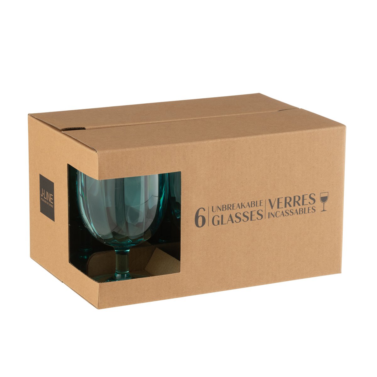 Détail du verre à vin J-Line bleu - design moderne et élégant