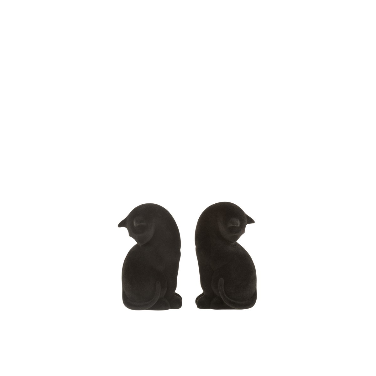 Set de serre-livres Chat en velours noir, design moderne et élégant