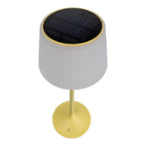 Lampe de batterie solaire "Emmi" 38 cm de haut, parapluie Ø 13 cm, métal en plastique jaune et blanc, pour la zone extérieure, cct.