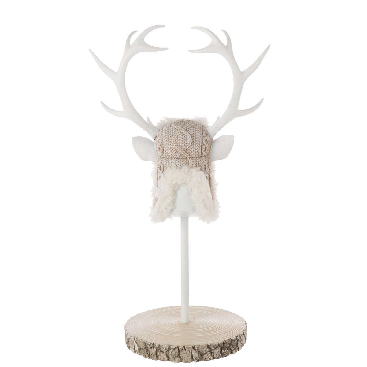 Cerf décoratif en polyrésine sur fond neutre