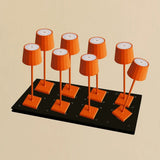 Lot de 8 lampes de table rechargeables orange avec station de charge