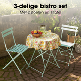 Ensemble bistro de jardin Laurence Vert clair