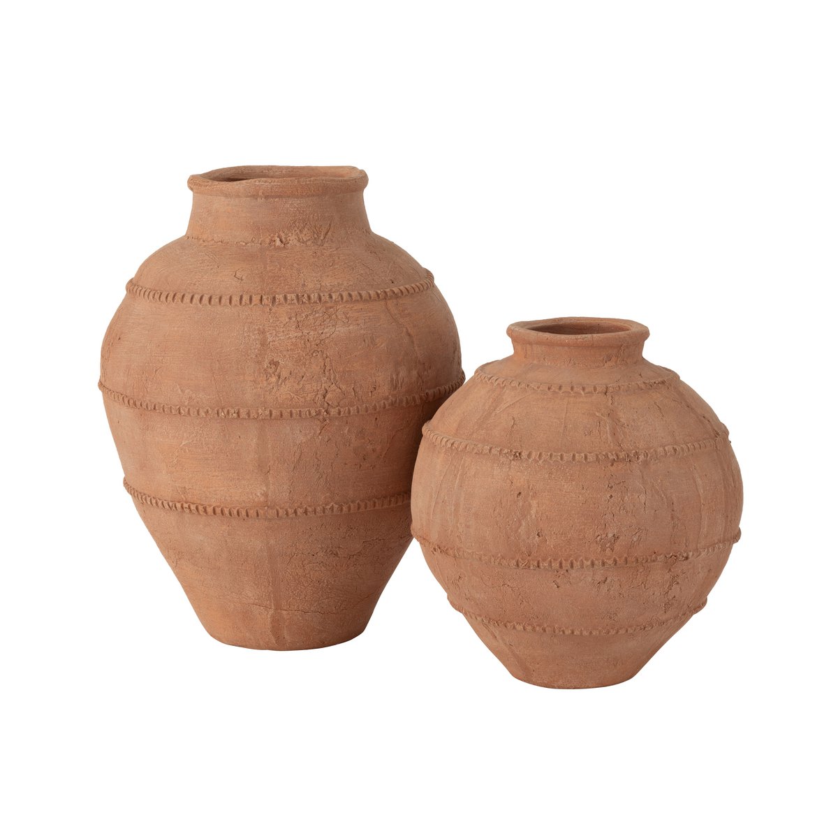 Vase Jug Kaia en céramique terracotta, vue de face