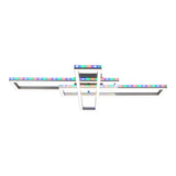 Lampe à plafond CCT LED + "BANTY" RVB-Backlight avec de nombreuses fonctions, de 95 cm de long, y compris la télécommande