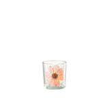 Détail du verre rose du photophore J-Line Fleur