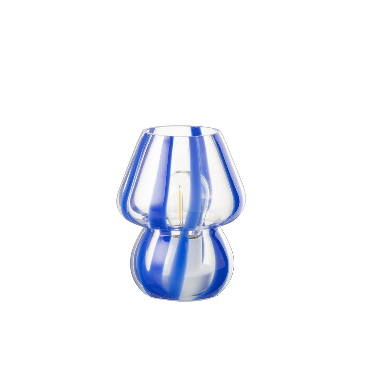 Ambiance chaleureuse avec la lampe J-Ligne en verre bleu
