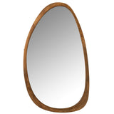 Miroir Vince Irregular en bois de mangue, vue de face avec détails du cadre