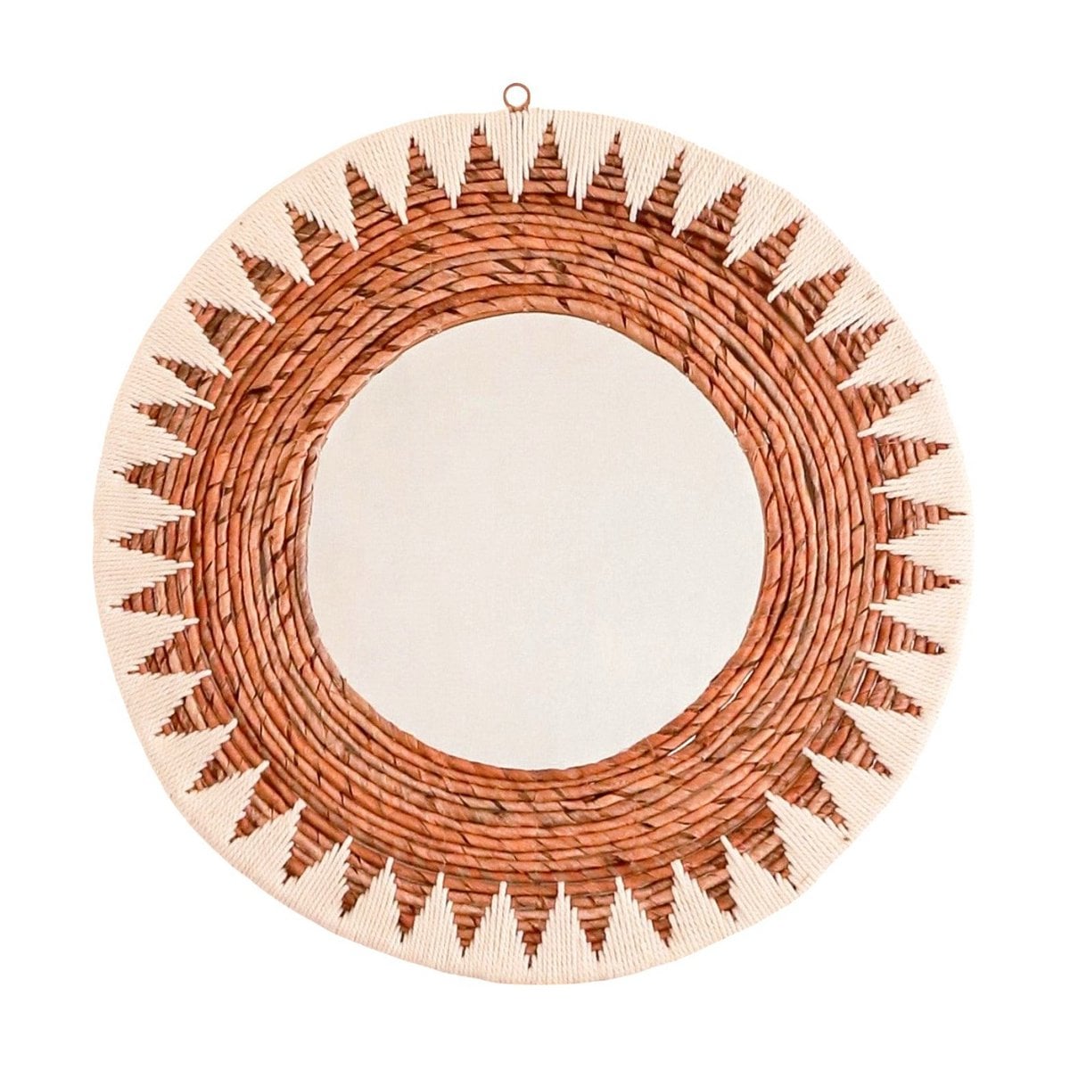 Miroir rond 60 cm dans un couloir lumineux