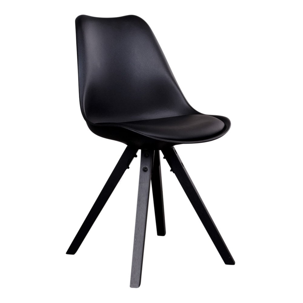 Lot de 2 chaises Bergen en cuir PU noir, ambiance élégante