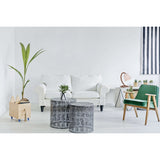 Lampe de table avec "corde" de soufflerie de texte, lampe de table en métal, plastique, jute et textile en blanc, avec version E14, pour le salon, couloir ou bureau, 35 cm de haut
