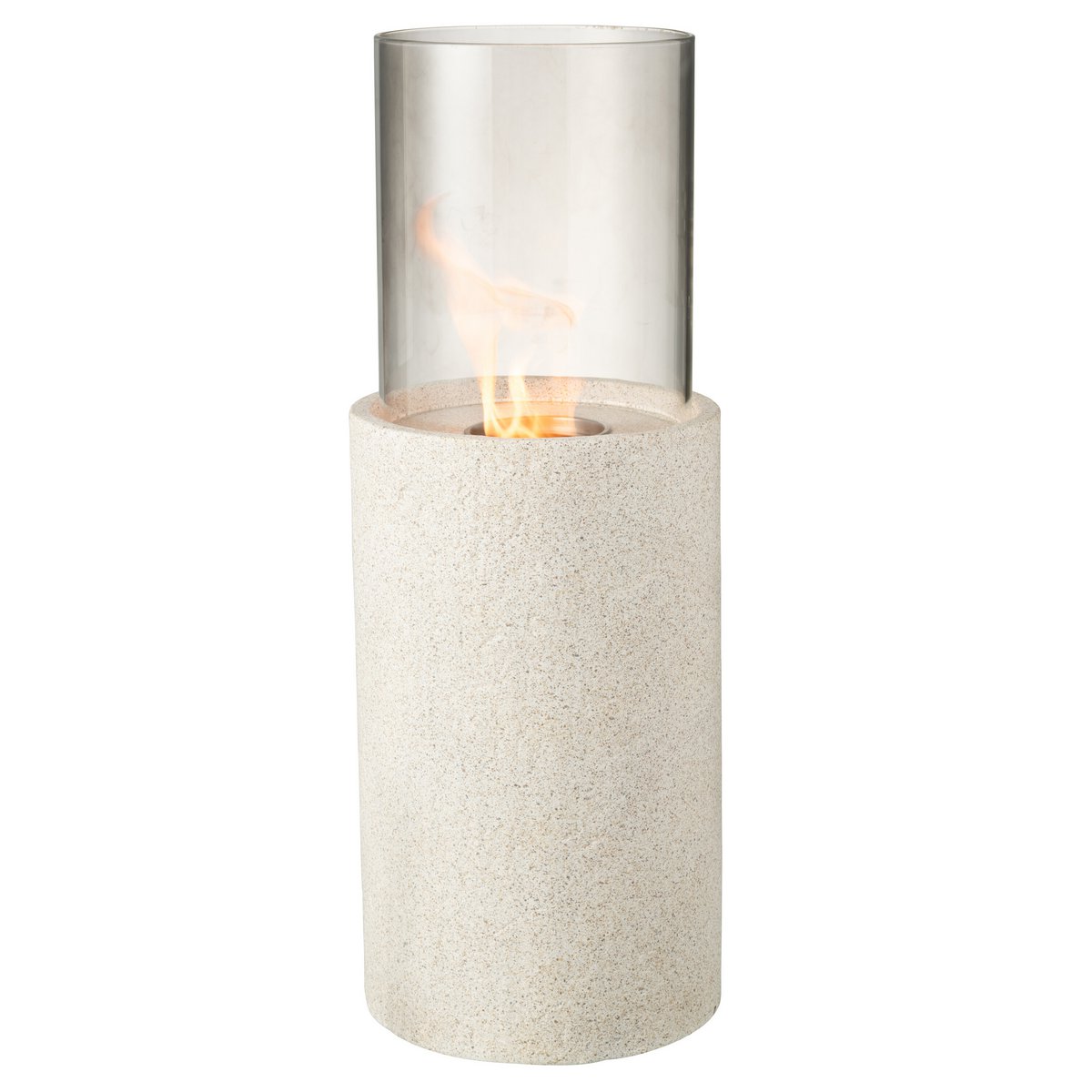Table Cheminée Bio-Ethanol Colonne Gris - vue avant