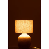 Détail de la céramique beige de la lampe J-Line Mia.