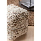 Pouf J-Line Tissé - laine - écru/marron