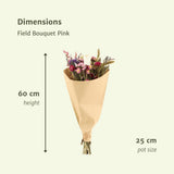 Bouquet de champ 12x rose - Bouquet sec - 35 cm