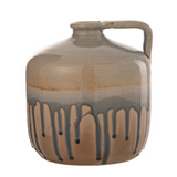 Vase Jug Handle J-Line en céramique beige, vue de face