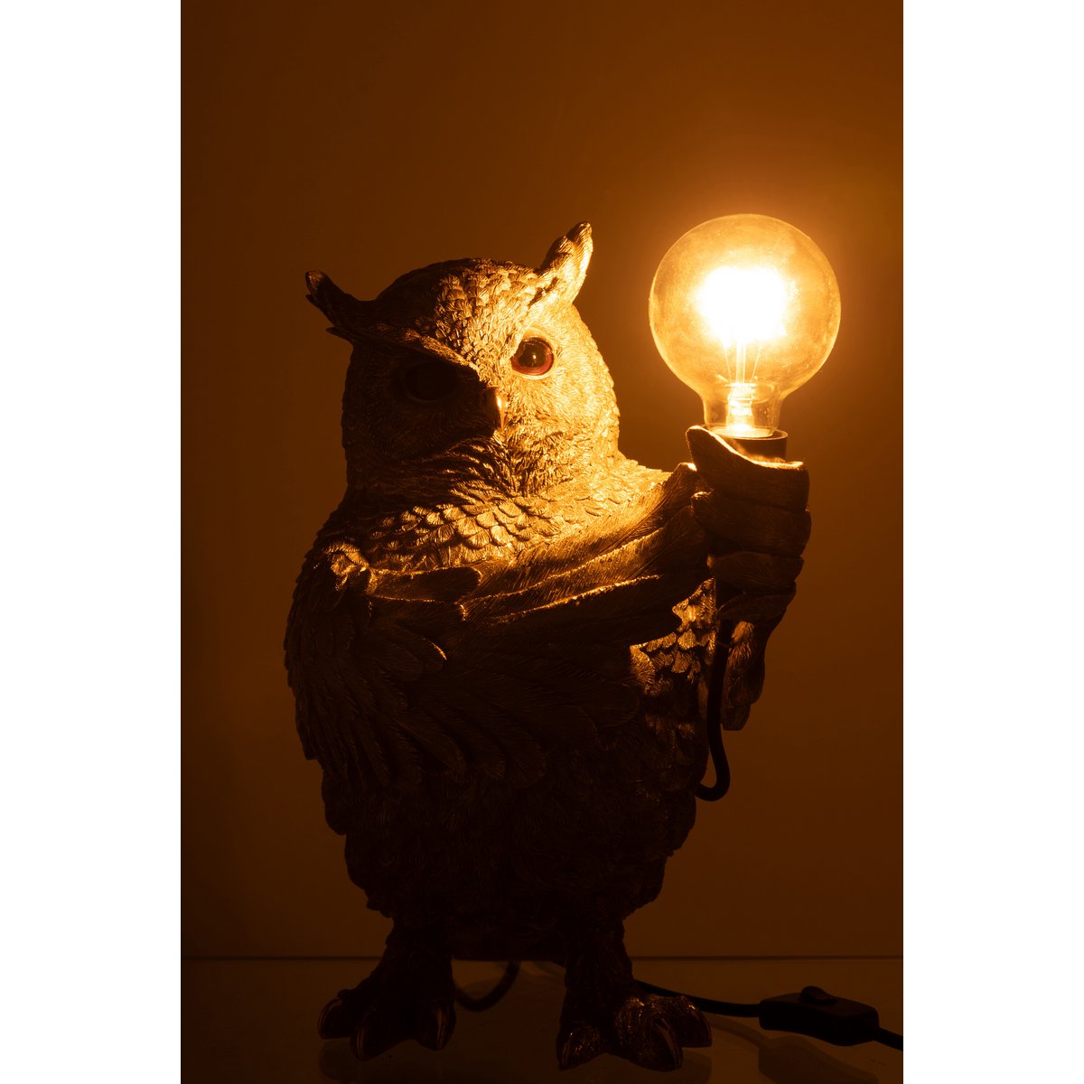 Détail de la lampe J-Line Owl avec motif hibou