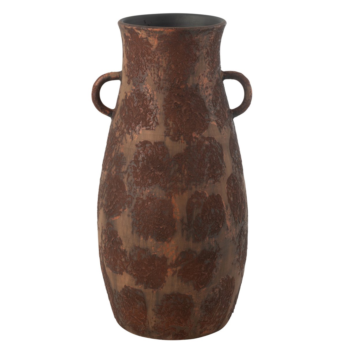 Vase Amhorre Terra J-Line - Vue avant avec détail de la céramique marron
