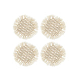 Dessous de verre rond en macramé beige J-Line, vue de dessus