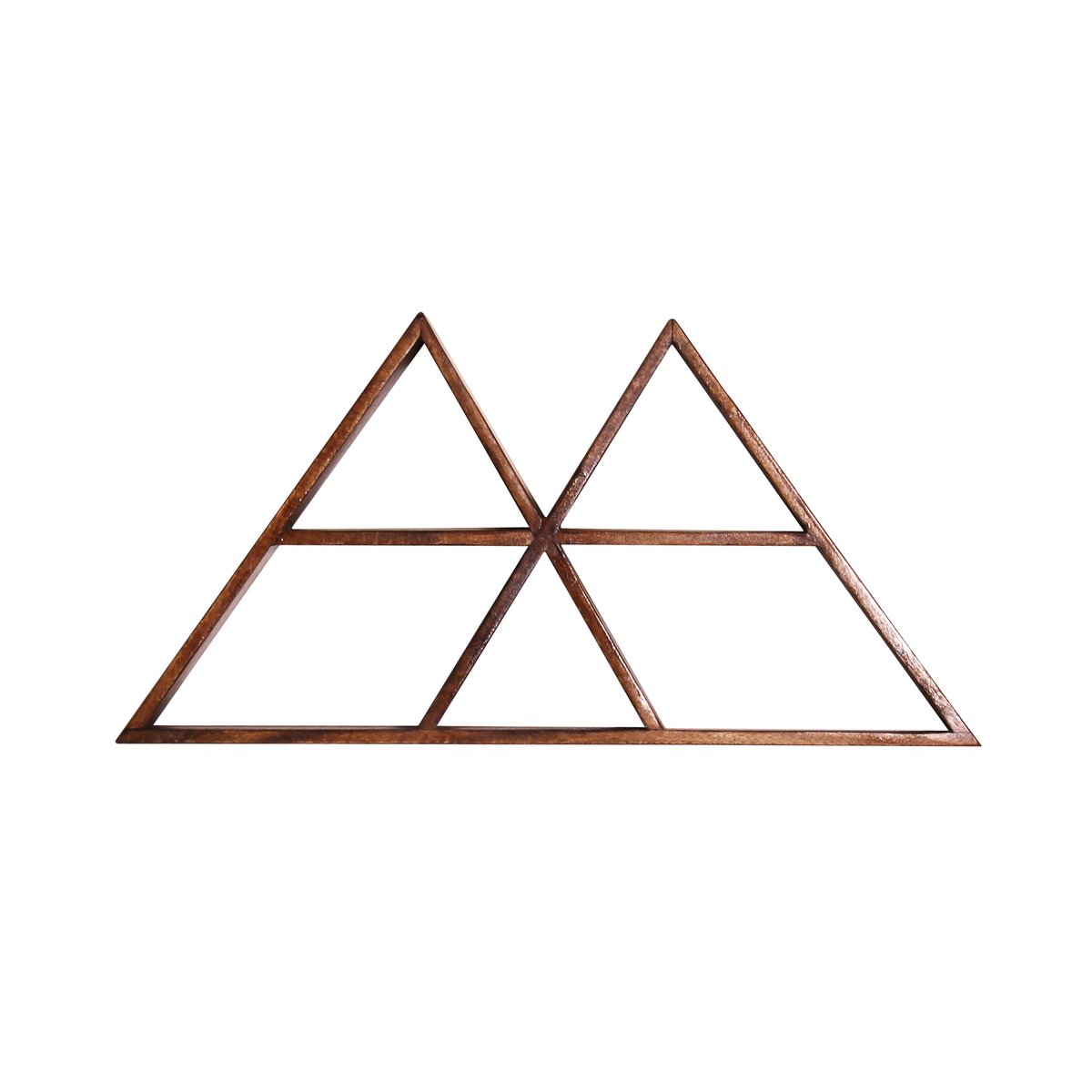 Étagère murale en bois de manguier avec design triangulaire