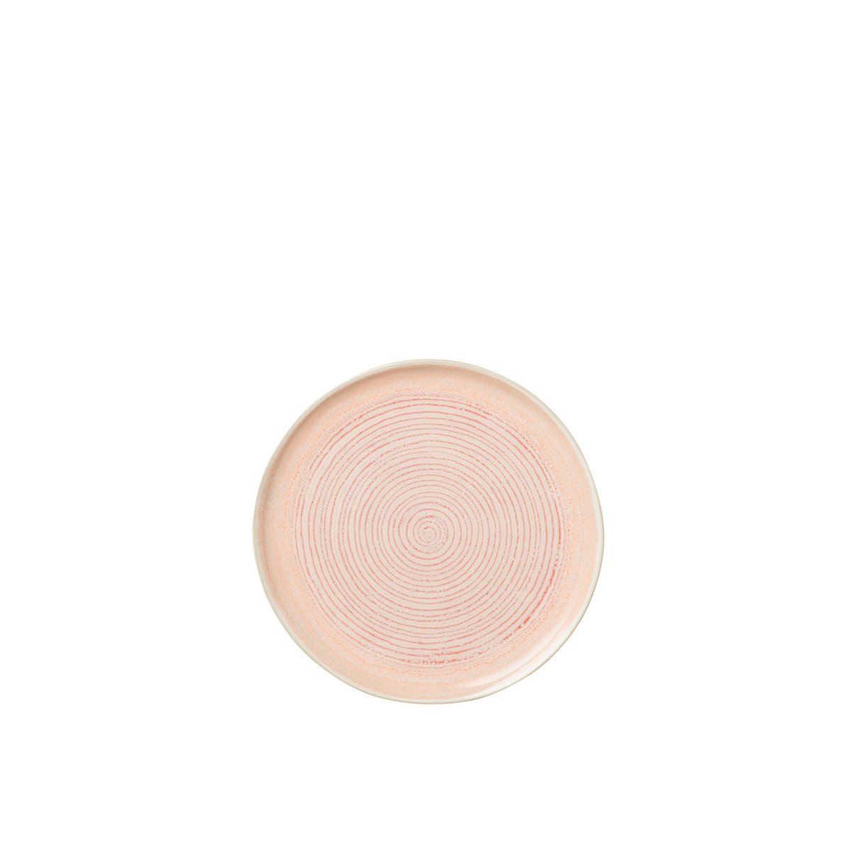 Assiette J-Line Lara en porcelaine saumon - vue de face