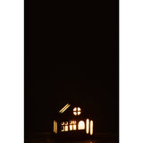 Détail du photophore en aluminium blanc J-Line, lumière douce