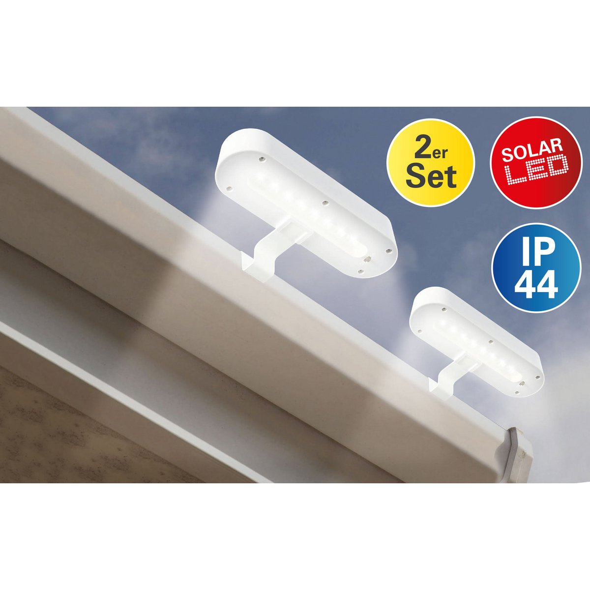 LED SOLAR LEIL "GARDE LIGHT" (2 Set) White, à l'extérieur, à des fins de métal et de plastique, blanc, avec LED intégrée