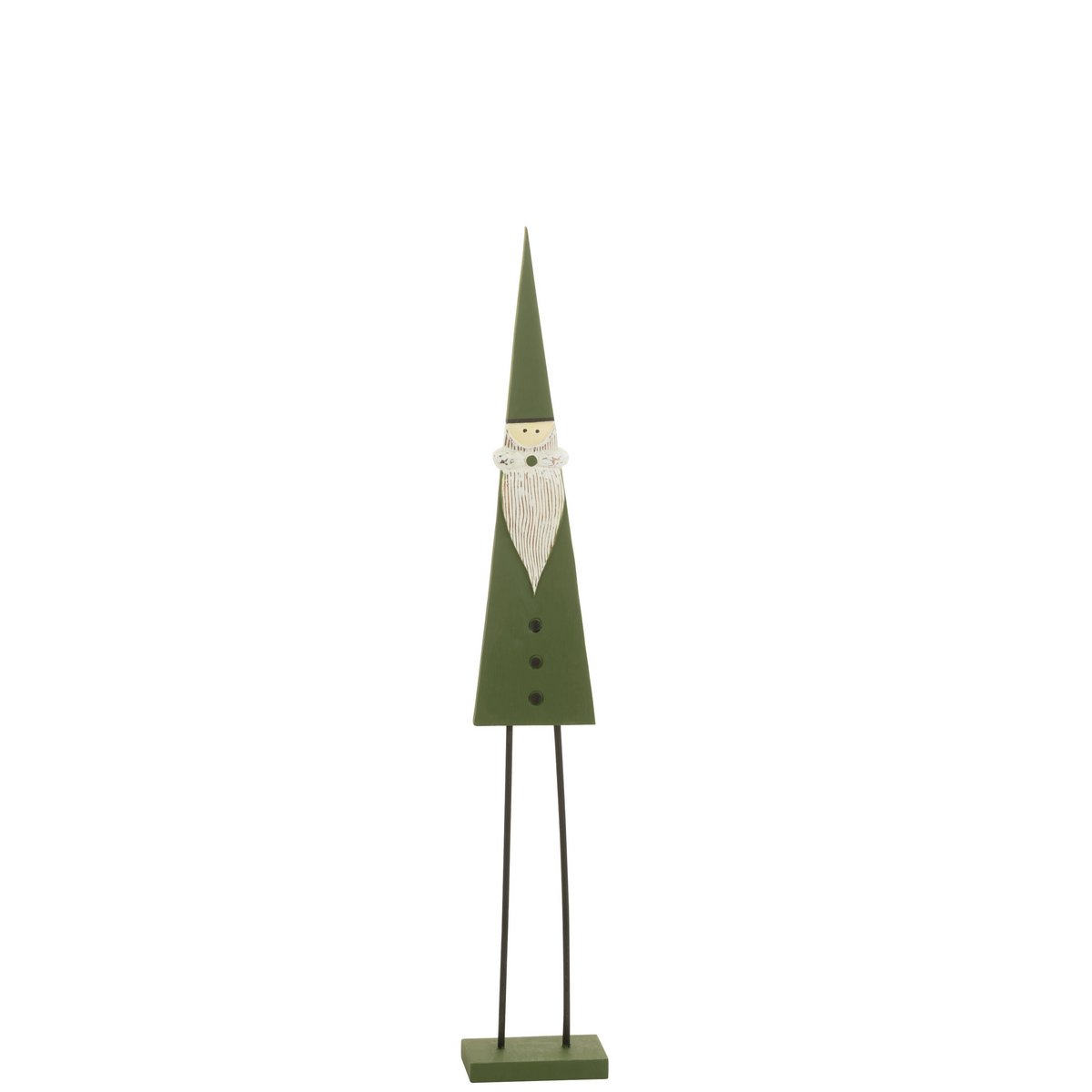 Père Noël sur pied en bois vert, décoration de Noël élégante