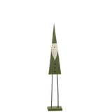 Père Noël sur pied en bois vert, décoration de Noël élégante